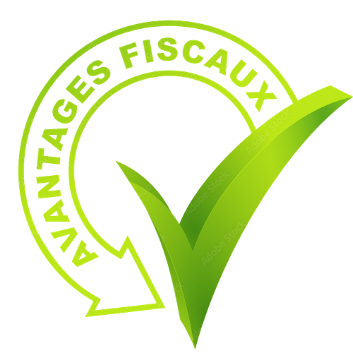Logo vert avec coche validant les avantages fiscaux pour les travaux de rénovation